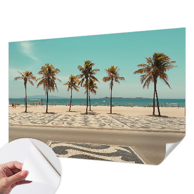 Fototapet 3D pentru living cu siluete florale