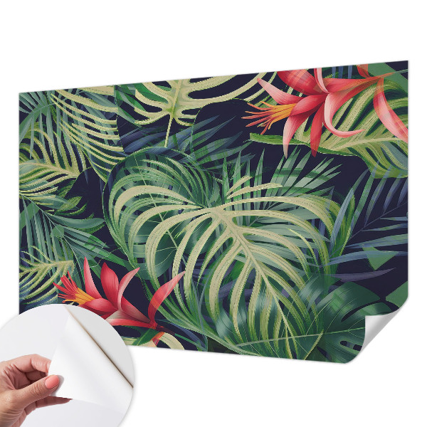 Fototapet autoadeziv pentru living cu ornamente albastre