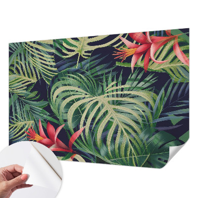 Fototapet autoadeziv pentru living cu ornamente albastre