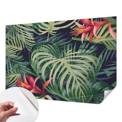 Fototapet autoadeziv pentru living cu ornamente albastre