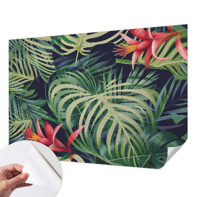 Fototapet autoadeziv pentru living cu ornamente albastre