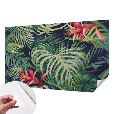Fototapet autoadeziv pentru living cu ornamente albastre
