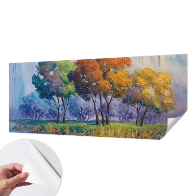 Fototapet 3D cu papagal pe fond de rodie
