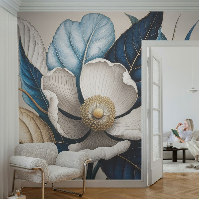 Fototapet 3d pentru living cu motiv de natură înghețată