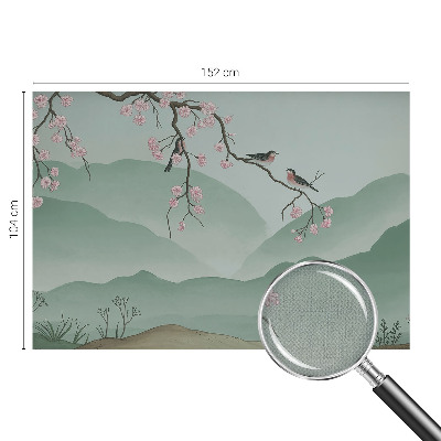 Fototapet 3D autoadeziv cu motiv de pădure de mesteacăn