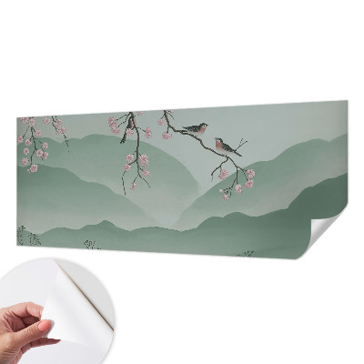 Fototapet 3D autoadeziv cu motiv de pădure de mesteacăn