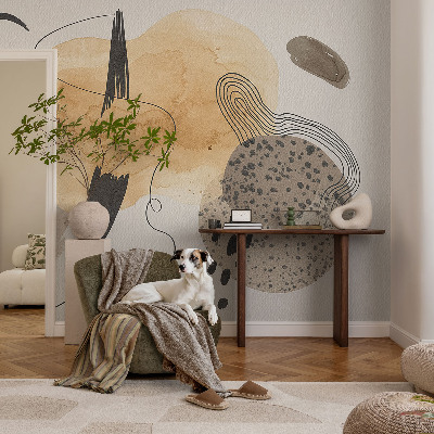Fototapet 3D pentru living cu tucani colorați