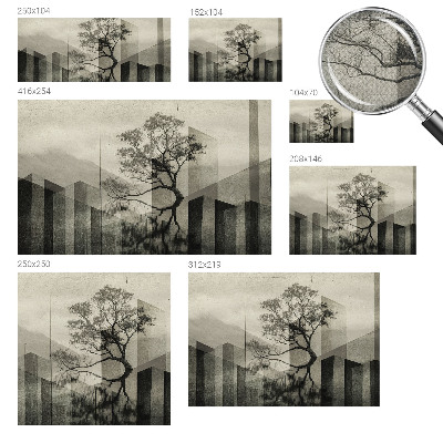 Fototapet 3D pentru living cu peisaj forestier