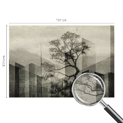 Fototapet 3D pentru living cu peisaj forestier