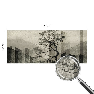 Fototapet 3D pentru living cu peisaj forestier