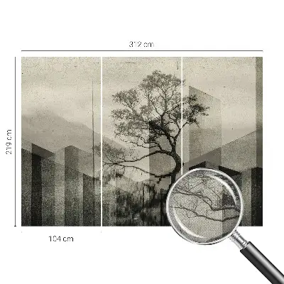 Fototapet 3d pentru living Peisaj forestier