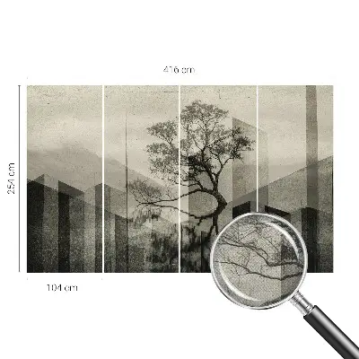 Fototapet 3d pentru living Peisaj forestier
