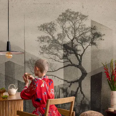 Fototapet 3d pentru living Peisaj forestier