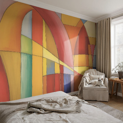 Fototapet 3D pentru living cu un peisaj stâncos