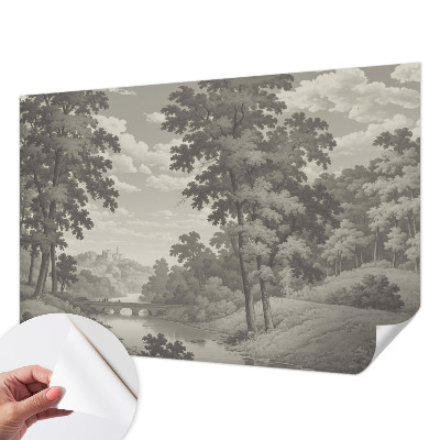 Fototapet autoadeziv pentru dormitor cu un model rezumat colorat
