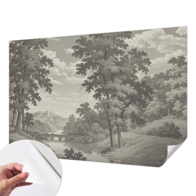 Fototapet autoadeziv pentru dormitor cu un model rezumat colorat