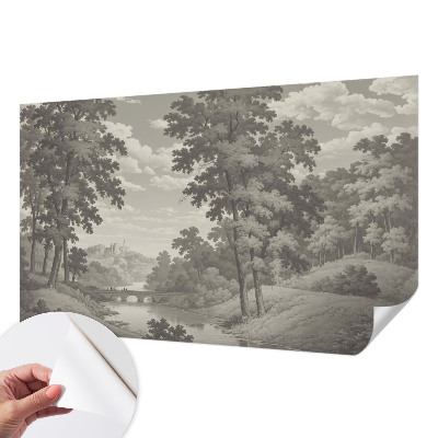 Fototapet autoadeziv pentru dormitor cu un model rezumat colorat
