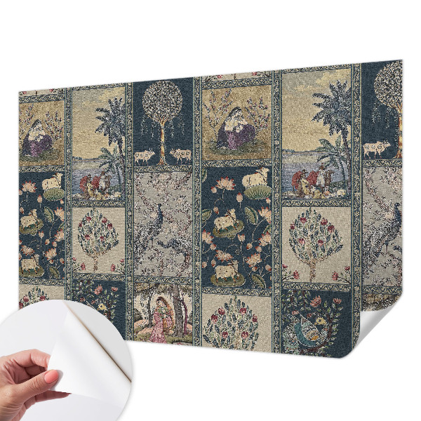 Fototapet 3D pentru living cu un buchet de flori