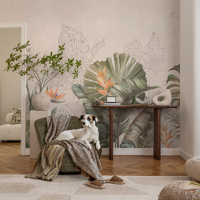 Fototapet 3D pentru living cu peisaj arhitectural