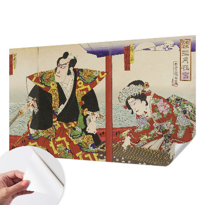 Tapet autocolant perete cu model floral simetric