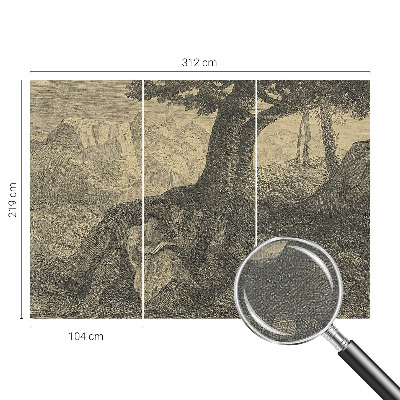 Fototapet 3D pentru living cu motiv de acoperișuri urbane