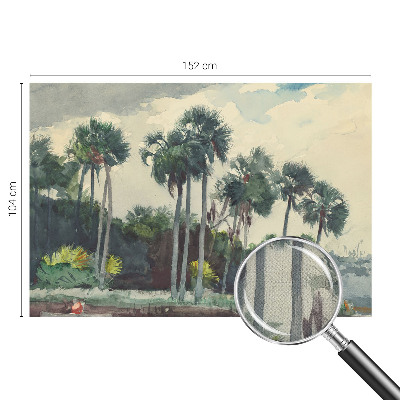 Fototapet autoadeziv pentru dormitor cu ilustrație a unui câmp de vară