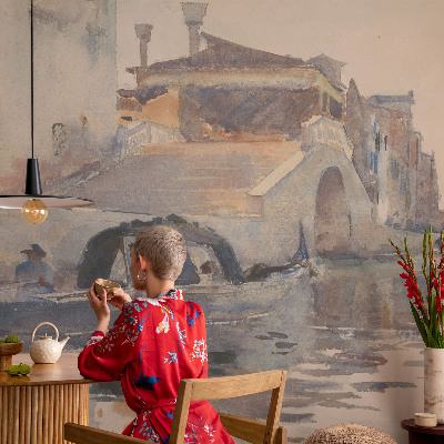 Fototapet 3D pentru living în nuanțe inspirate de harmonia venețiană