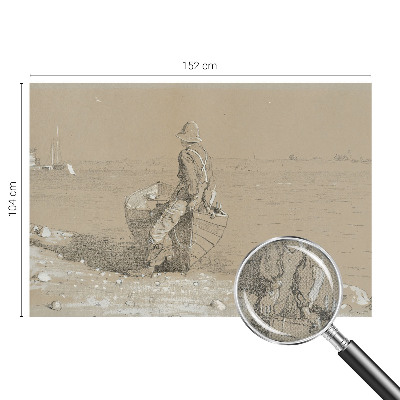 Fototapet autoadeziv pentru camera copiilor cu ilustrație a reflexiei pe malul mării