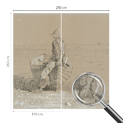 Fototapet autoadeziv pentru camera copiilor cu ilustrație a reflexiei pe malul mării