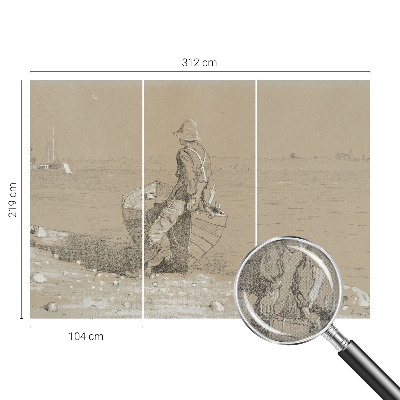 Fototapet autoadeziv pentru camera copiilor cu ilustrație a reflexiei pe malul mării
