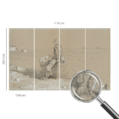Fototapet autoadeziv pentru camera copiilor cu ilustrație a reflexiei pe malul mării