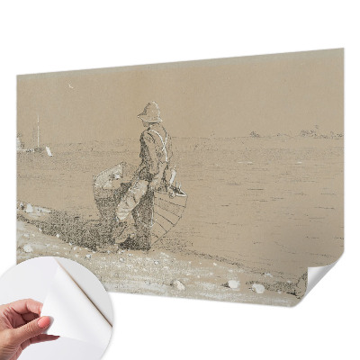 Fototapet autoadeziv pentru camera copiilor cu ilustrație a reflexiei pe malul mării