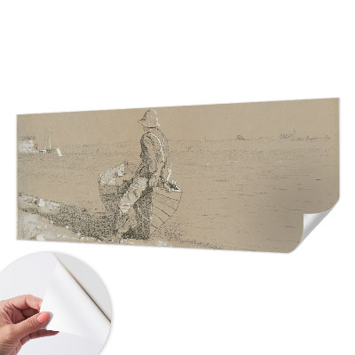 Fototapet autoadeziv pentru camera copiilor cu ilustrație a reflexiei pe malul mării