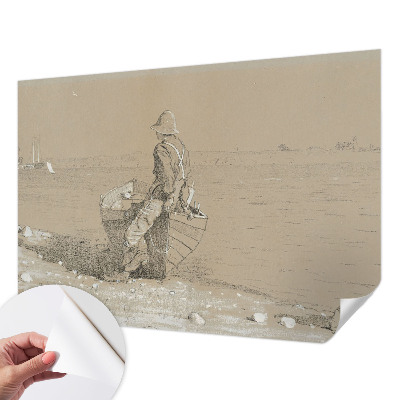 Fototapet autoadeziv pentru camera copiilor cu ilustrație a reflexiei pe malul mării