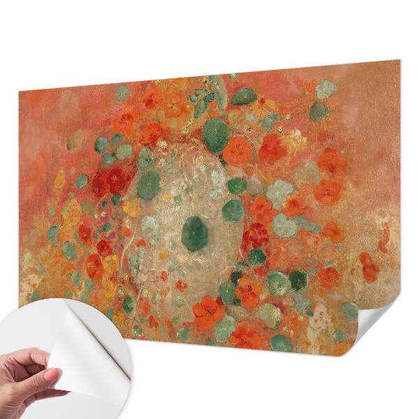 Fototapet 3D pentru living cu model de flori abstracte