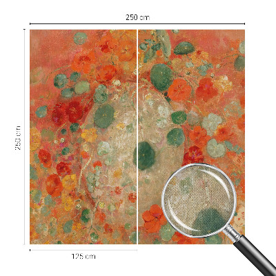 Fototapet 3D pentru living cu model de flori abstracte