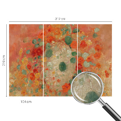 Fototapet 3D pentru living cu model de flori abstracte