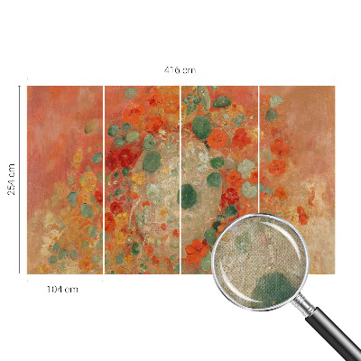 Fototapet 3D pentru living cu model de flori abstracte