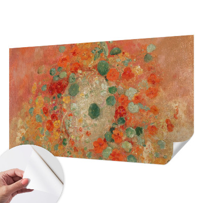 Fototapet 3D pentru living cu model de flori abstracte