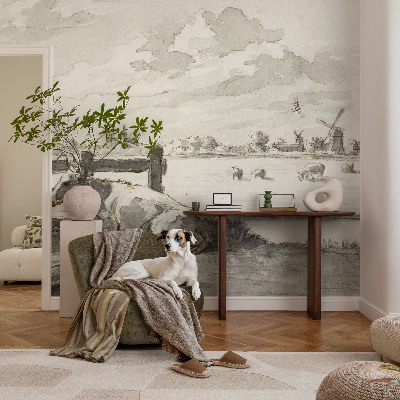 Fototapet autoadeziv pentru living cu design Landlig Idyl