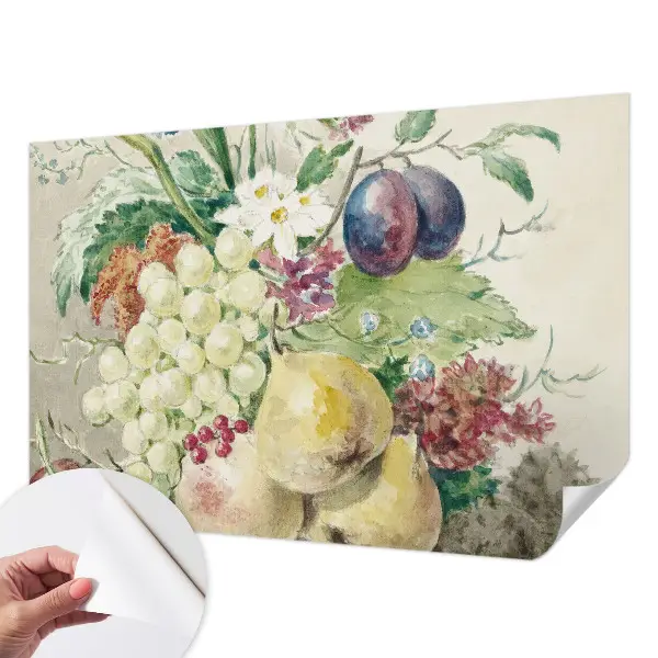 Tapet foto autoadeziv Blomster og frugter