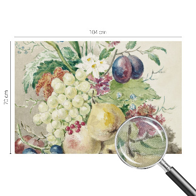 Tapet foto autoadeziv cu model floral și fructe