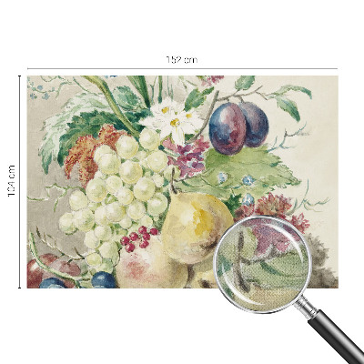 Tapet foto autoadeziv cu model floral și fructe