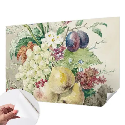 Tapet foto autoadeziv Blomster og frugter