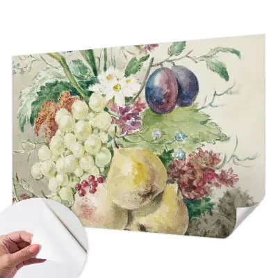Tapet foto autoadeziv Blomster og frugter