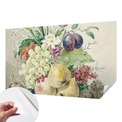 Tapet foto autoadeziv Blomster og frugter