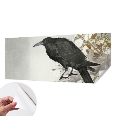 Fototapet 3d Ravn i blomsterne