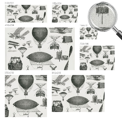 Fototapet 3D pentru living cu tema „Istoria aviației”