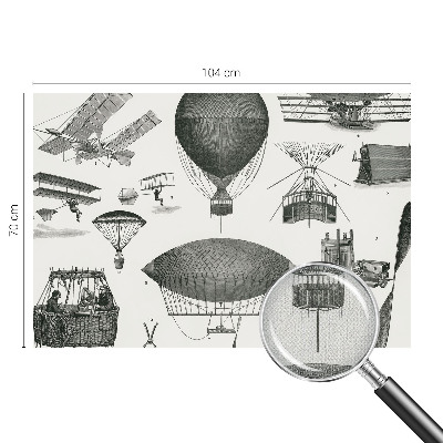 Fototapet 3D pentru living cu tema „Istoria aviației”
