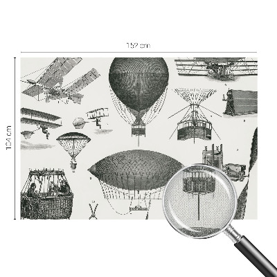 Fototapet 3D pentru living cu tema „Istoria aviației”